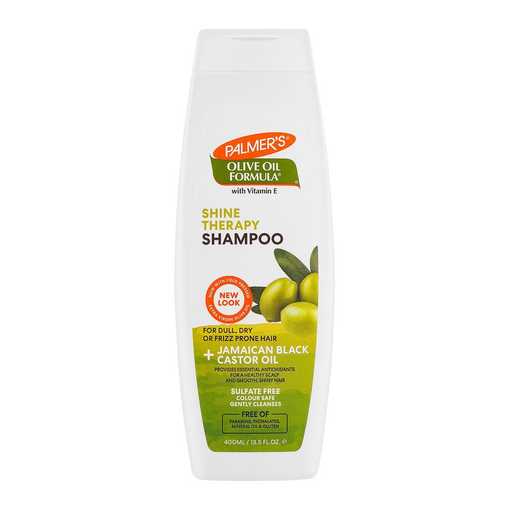 Palmer's Olive Oil Shine Therapy Shampoo With Jamaican Black + Castor Oil, For Dull, Dry Or Frizzy Prone Hair, 400ml