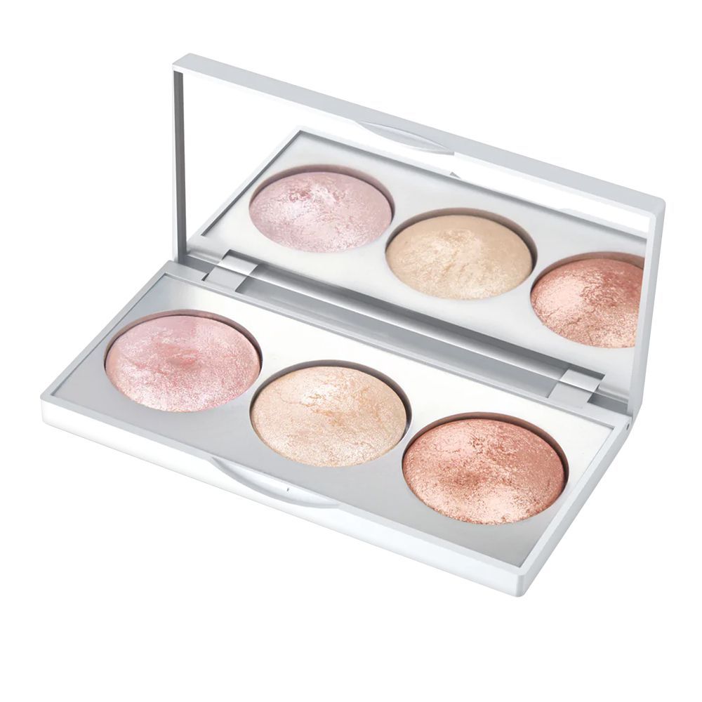 Golden Rose Strobing Highlighter Palette, High Impact Glow, 3x2.8g