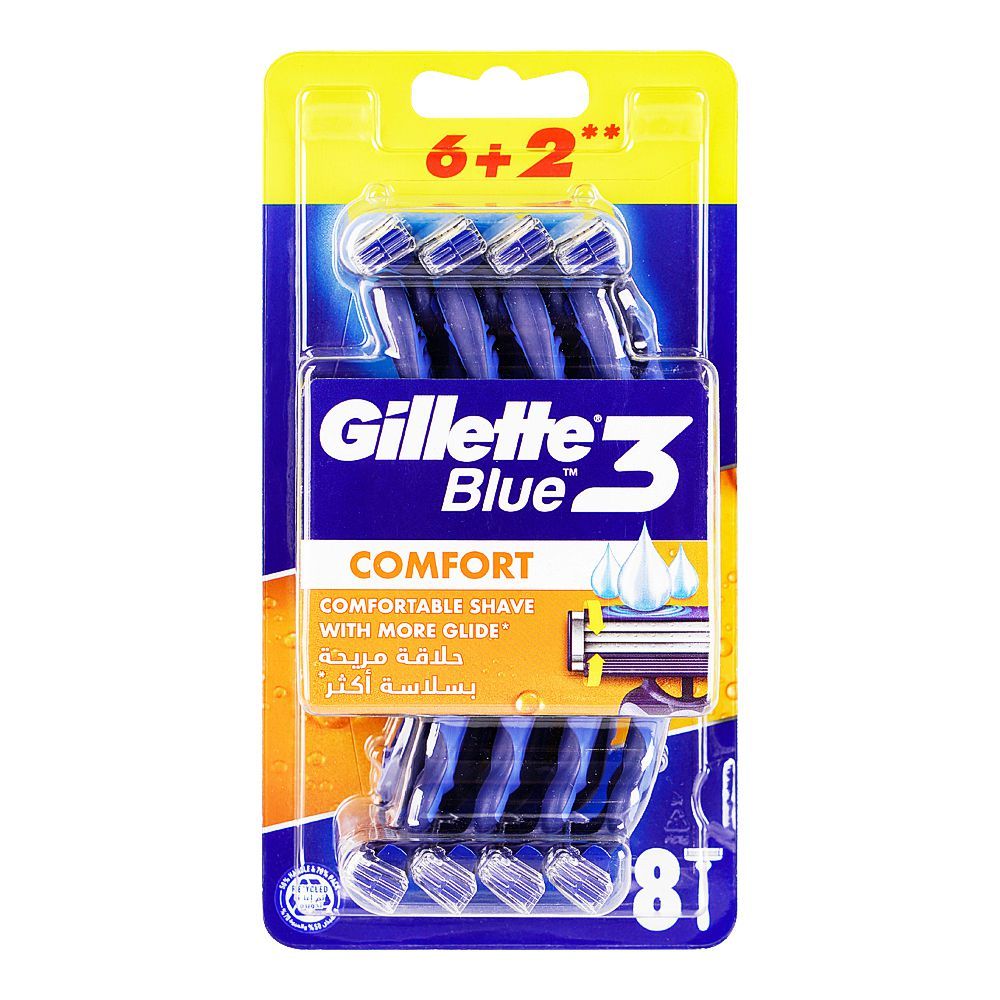 Gillette Blue 3 Comfort Disposable Shaving Razors For Men, 8-Pack
