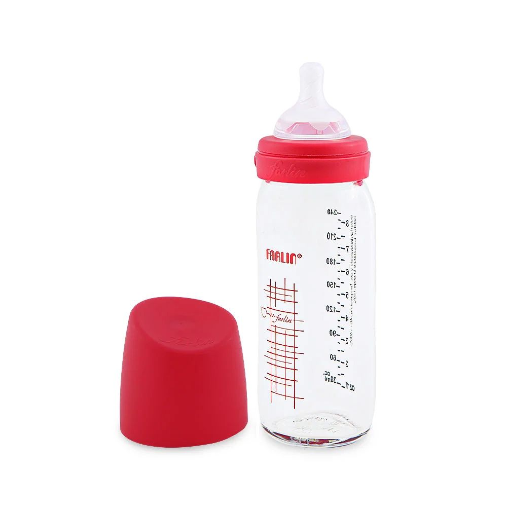 Farlin Wide Neck A-33 Glass Feeding Bottle, 240ml, AB-32014-01