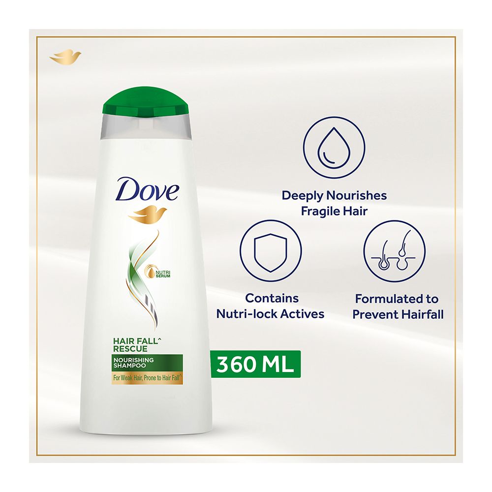 Dove Hair Fall Rescue Nourishing Shampoo, For Weak Hair, 360ml