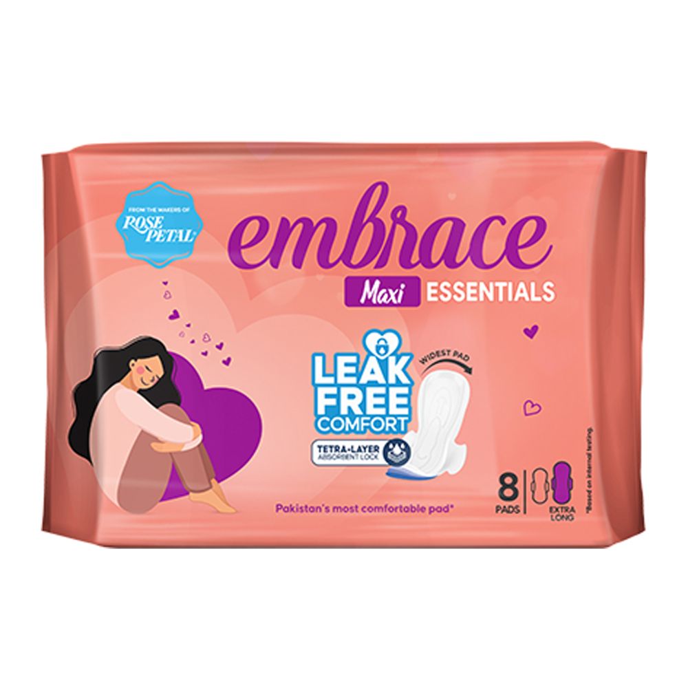 Embrace Essentials Maxi Extra Long Pads, 8-Pack