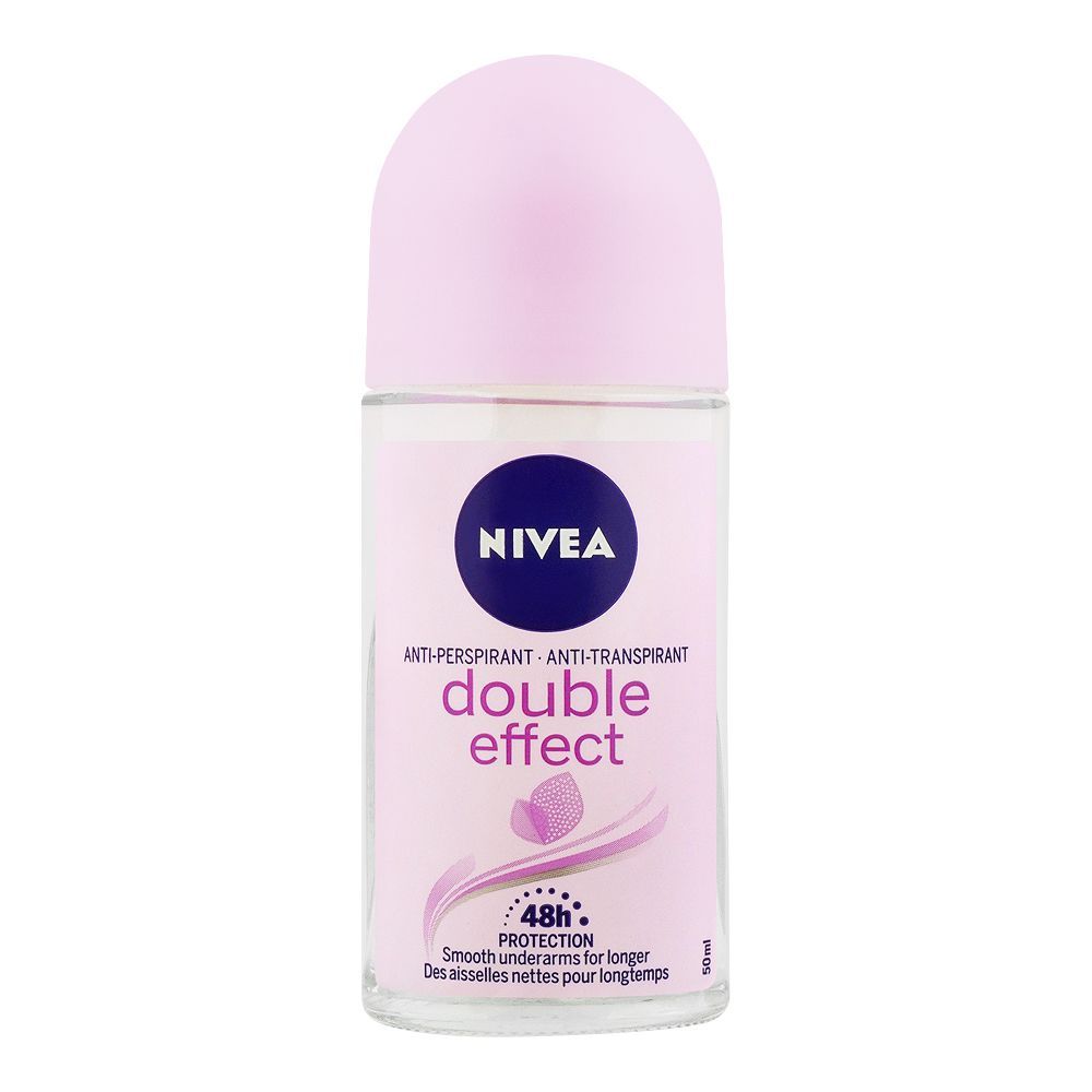 Nivea Double Effect Anti-Prespirant Roll On, 48 Hours Protection, For Women, 50ml