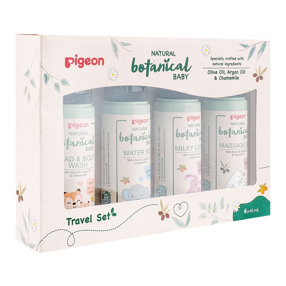 Pigeon Natural Botanical Baby Olive Oil, Argan Oil & Chamomile Travel Set, I78408