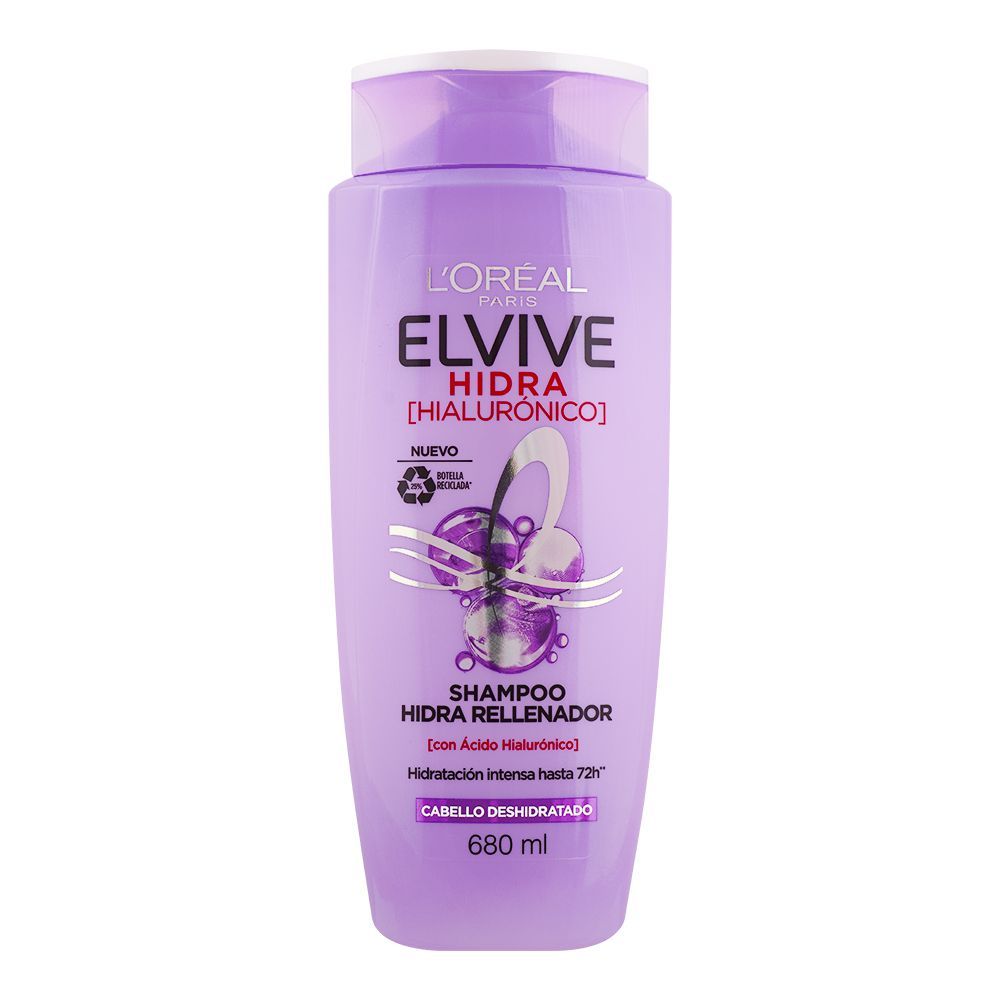 L'Oreal Paris Elvive Hydra Hyaluronic Dehydrated Hair Hydra Filler Shampoo, 680ml