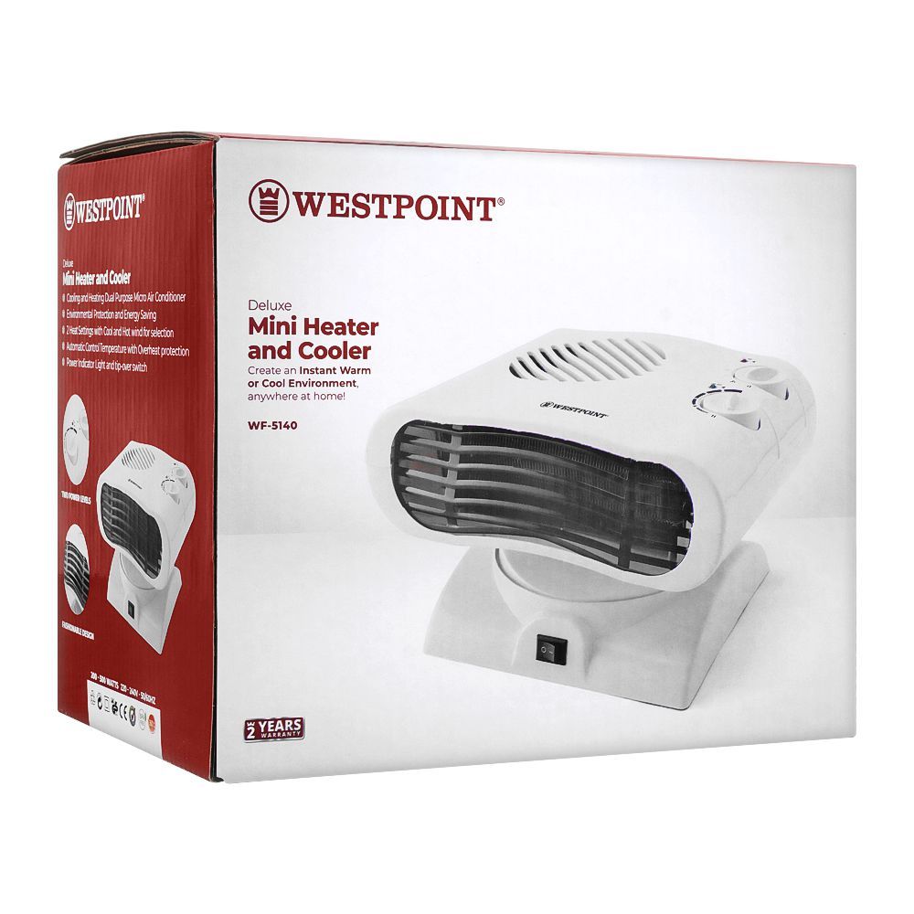 West Point Deluxe Mini Heater And Cooler, 200-500 Watts, WF-5140