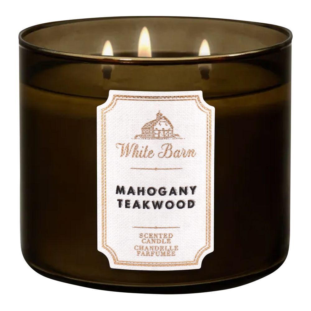 Bath & Body Works White Barn Mahogany Teakwood Scented Candle, 411g