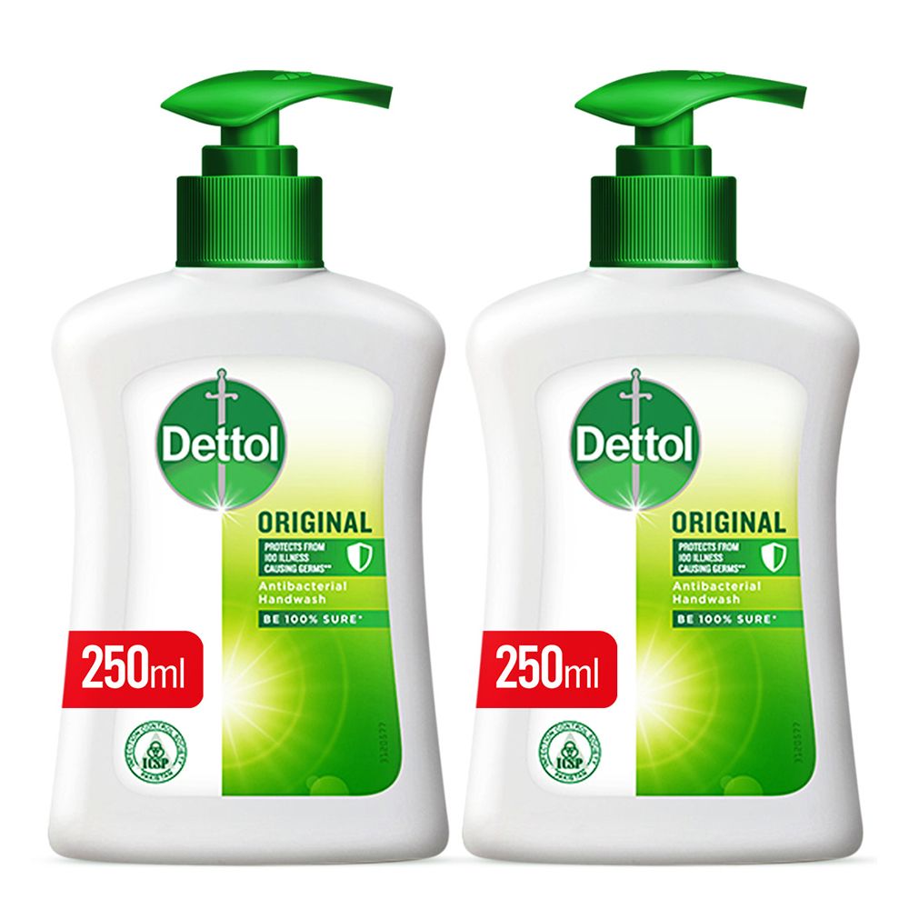 Dettol Original Anti-Bacterial PH-Balanced Hand Wash, 2x 250ml