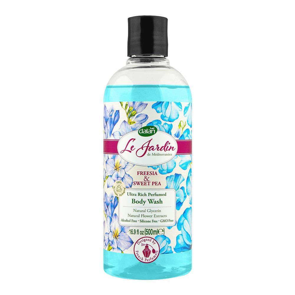 Dalan Le Jardin Freesia & Sweet Pea Ultra Rich Perfumed Body Wash, Alcohol-Free, 500ml