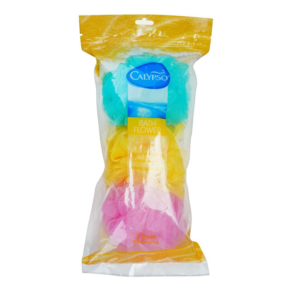 Calypso Bath Flower Sponges, 3-Pack