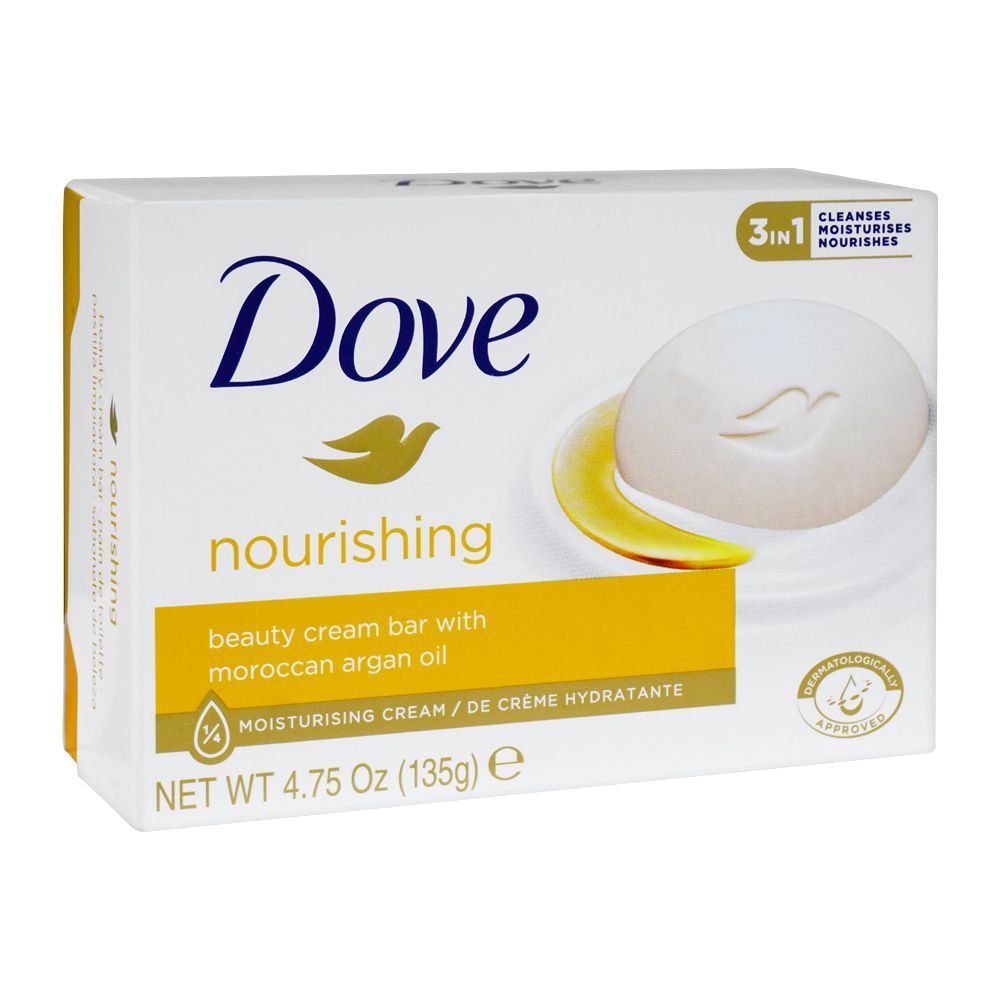 Dove Nourishing Soap, With Moroccan Argan Oil, 135g