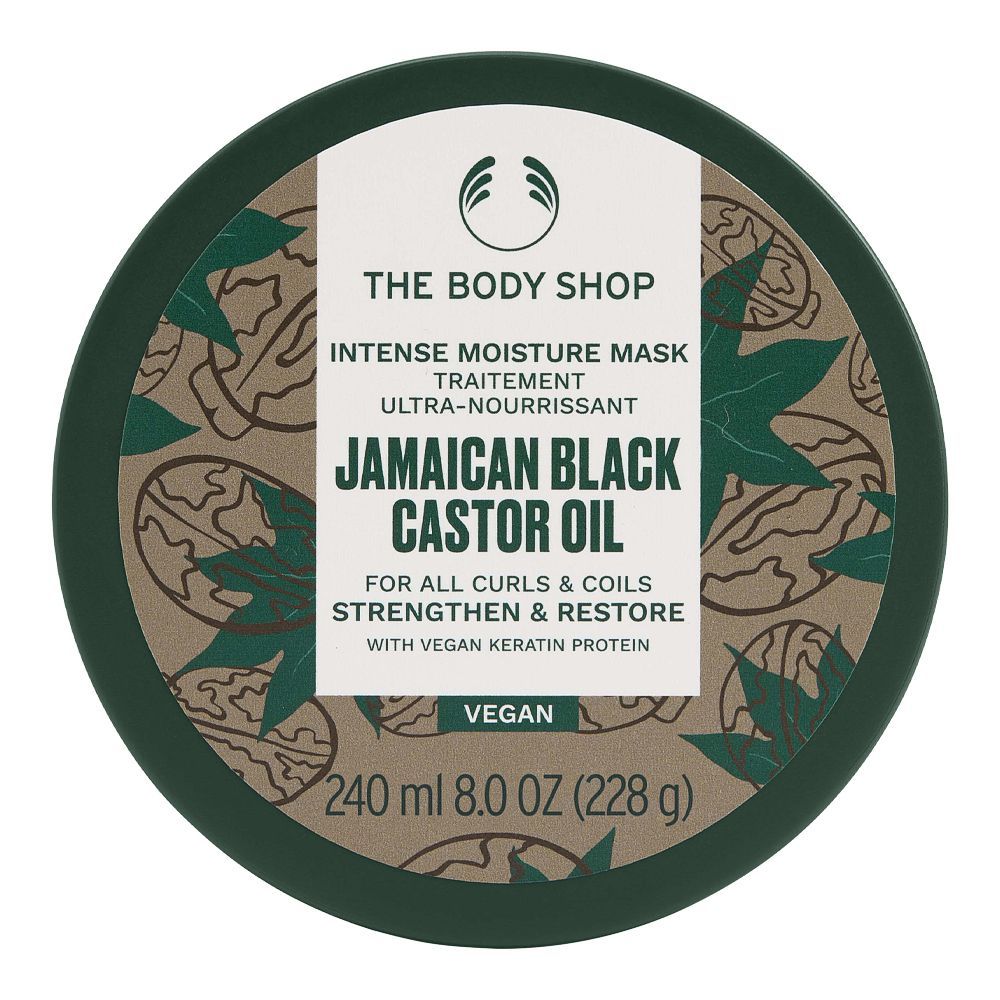 The Body Shop Jamaican Black Castor Oil Vegan Intense Moisture Mask, For All Curls & Coils, 240ml