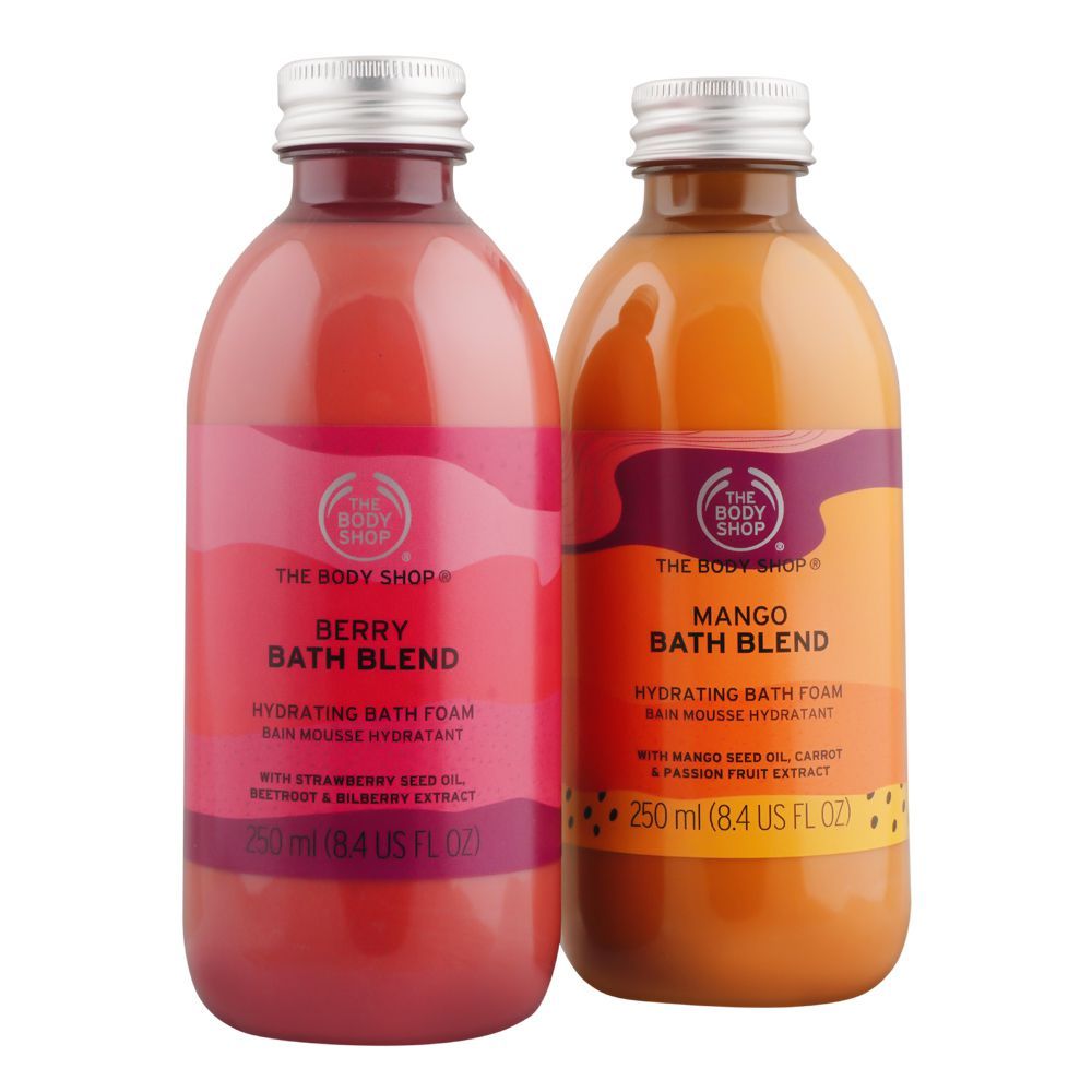 The Body Shop Soak & Reflect, Berry & Mango Bath Blend Duo Hydrating Bath Foam, 19521