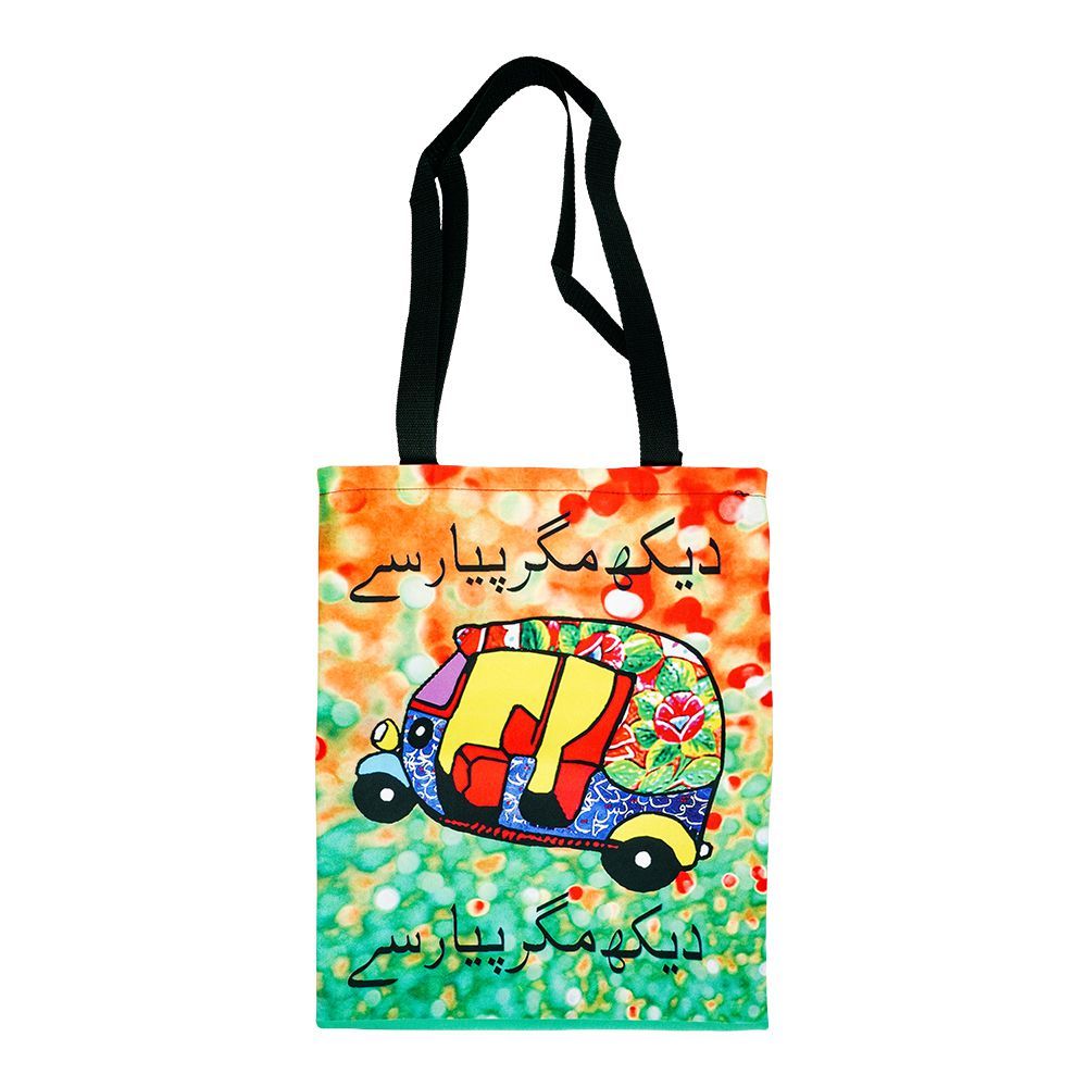 Star Shine Truck Art, Rickshaw (Dekh Magar Pyar Se) Tote Bag, TB003