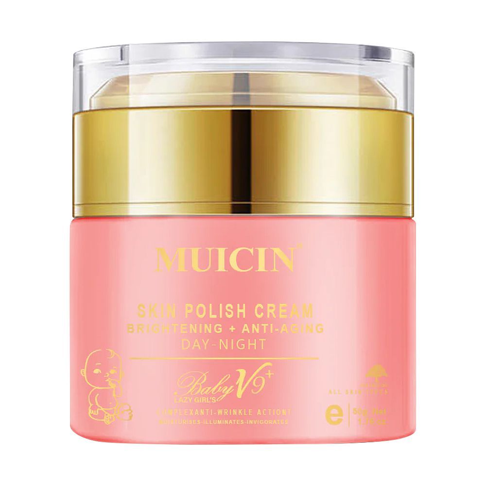 Muicin Baby V9 + Brightening + Anti Aging Day-Night Skin Polish Cream, For All Skin Types, 50g