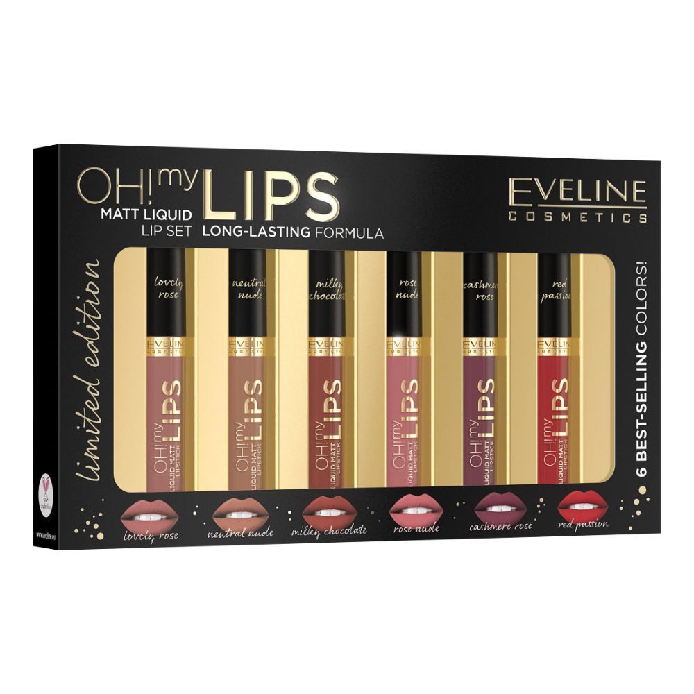 Eveline Oh! My Lips Matt Liquid Lip Set Long Lasting, 6-Pack