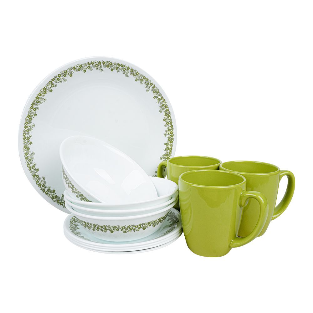 Corelle Classic Dinnerware Set, Spring Blossom 16-Pack, 16S-SPG-PH