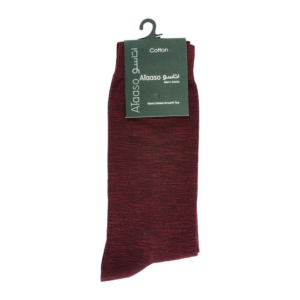 Ataaso Cotton Plain Men's Socks, Mehroon