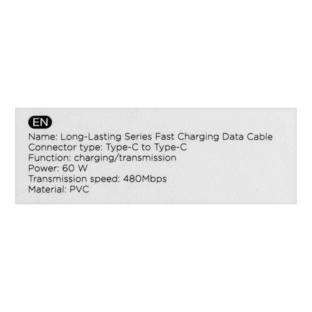 Joyroom JR S-CC060A9 60W Type-C to Type-C Fast Charging Data Cable, 1 m