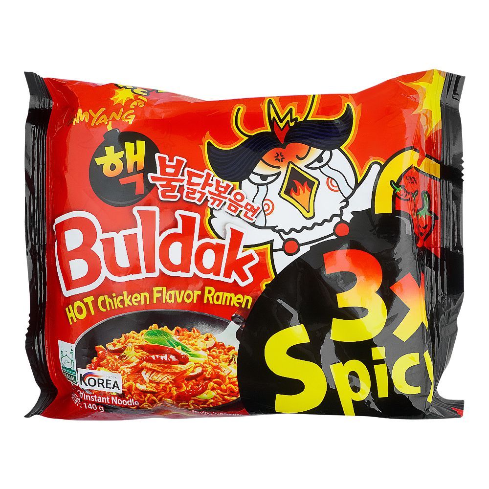 Samyang Buldak Hot Chicken Ramen Noodle, 3x Spicy, 140g