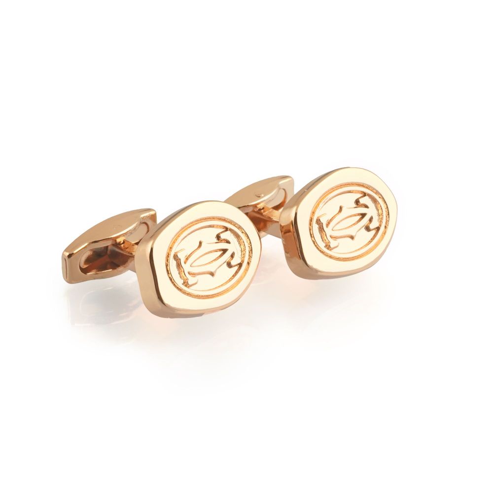 CRT Cufflinks For Men, Rose Gold, C-05