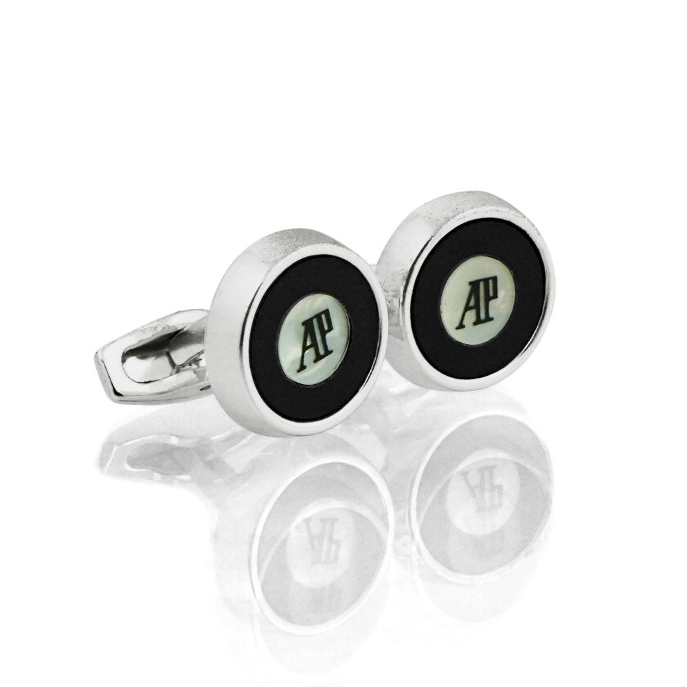 A-P Cufflinks For Men, Silver, C-25