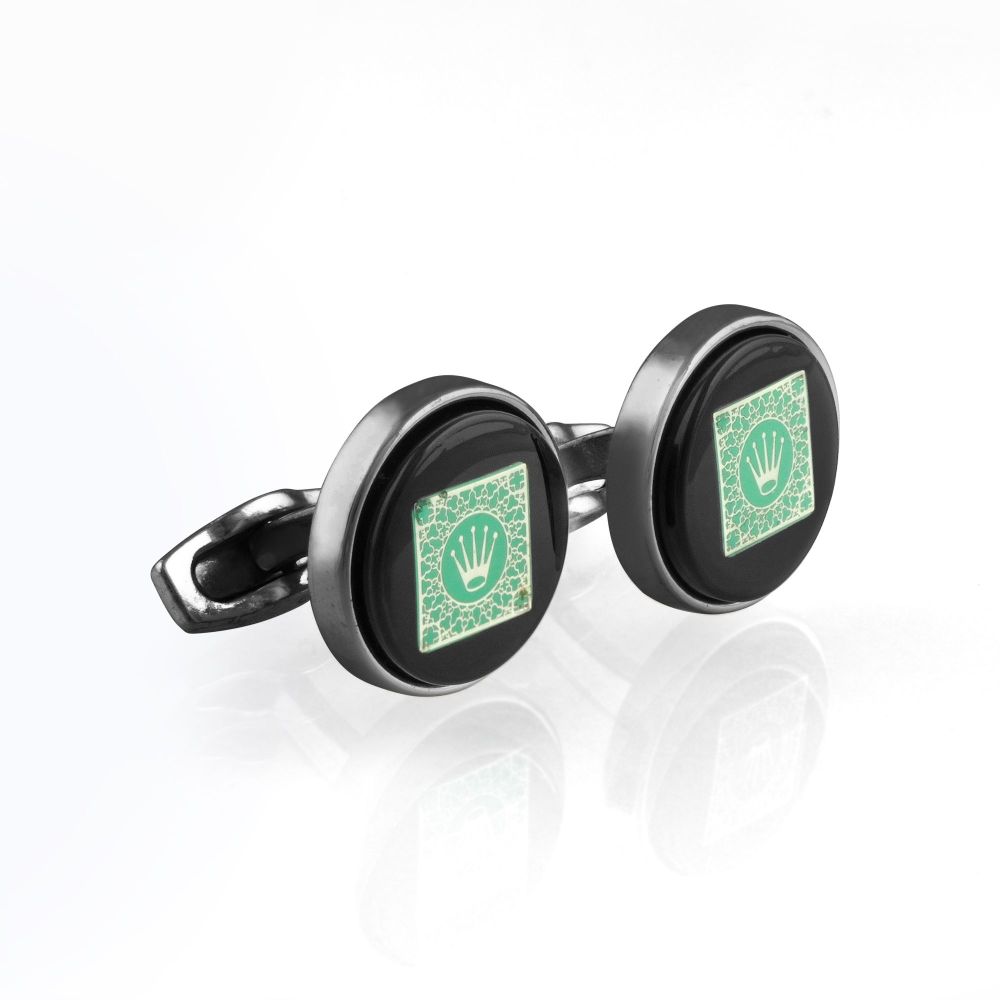 RLX Cufflinks For Men, Black, C-44