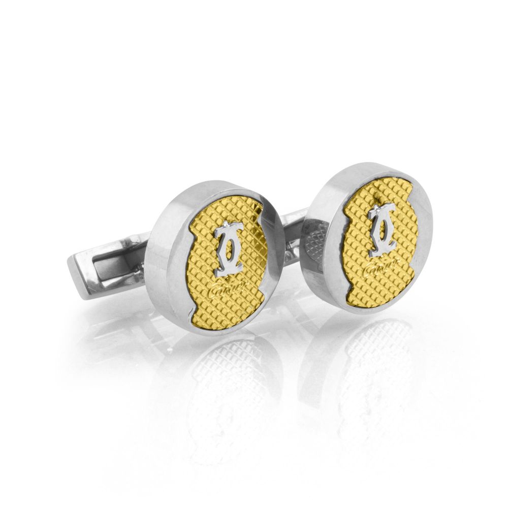 CRT Cufflinks For Men, Silver, CB-5