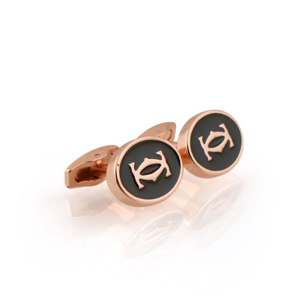 CRT Cufflinks For Men, Rose Gold, C-12