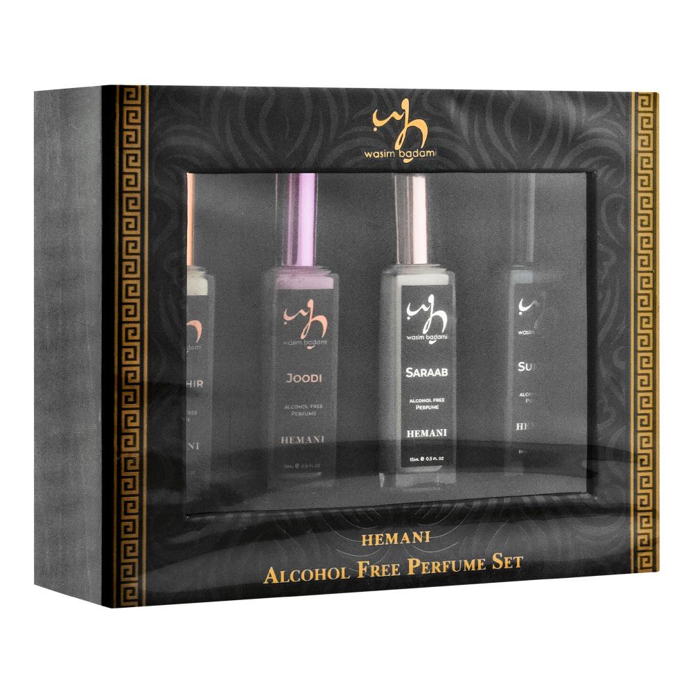 Wasim Badami Alcohol Free Jawahir + Joodi + Saraab + Sultan Perfume Set