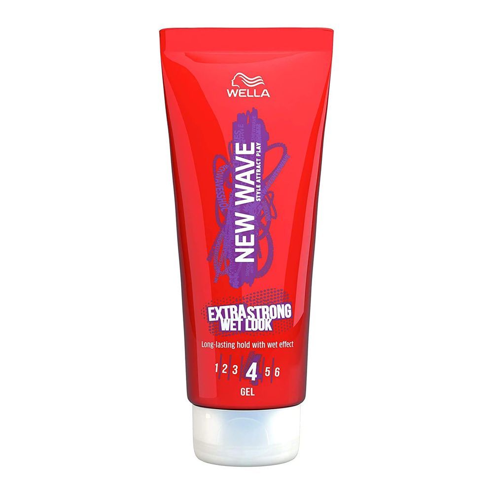 Wella New Wave Extra Strong Wet Look Long Lasting Hold With Wet Effect Gel, Level 4, 200ml