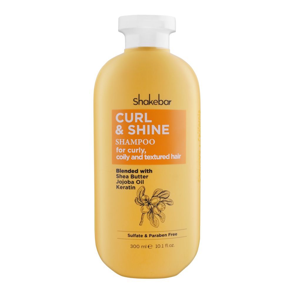 Shakebar Curl & Shine Sulfate & Paraben Free Shampoo, For Curly, Coily And Textured Hair, 300ml