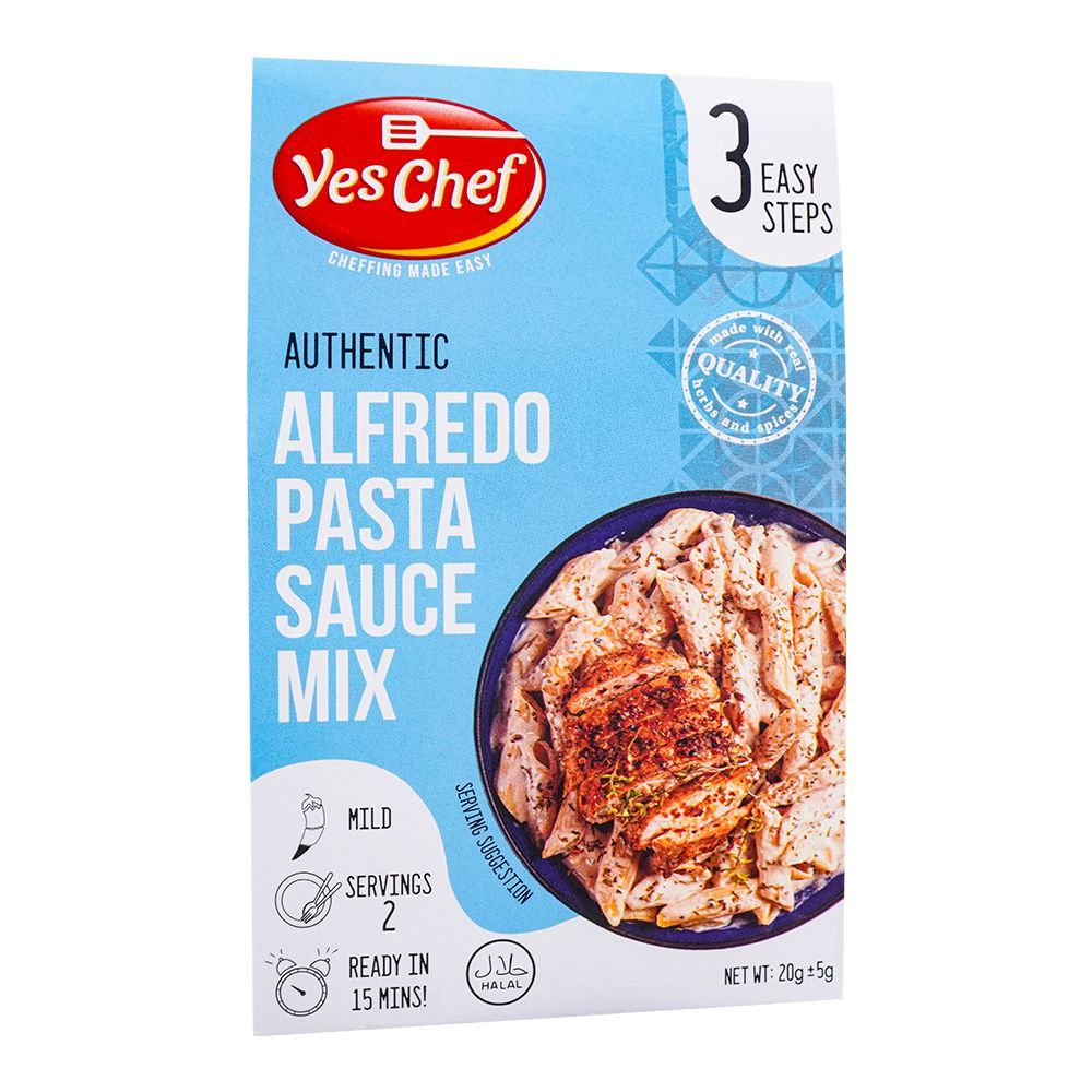 Yes Chef Alfredo Pasta Sauce Mix 3 Steps, 20g + 5g