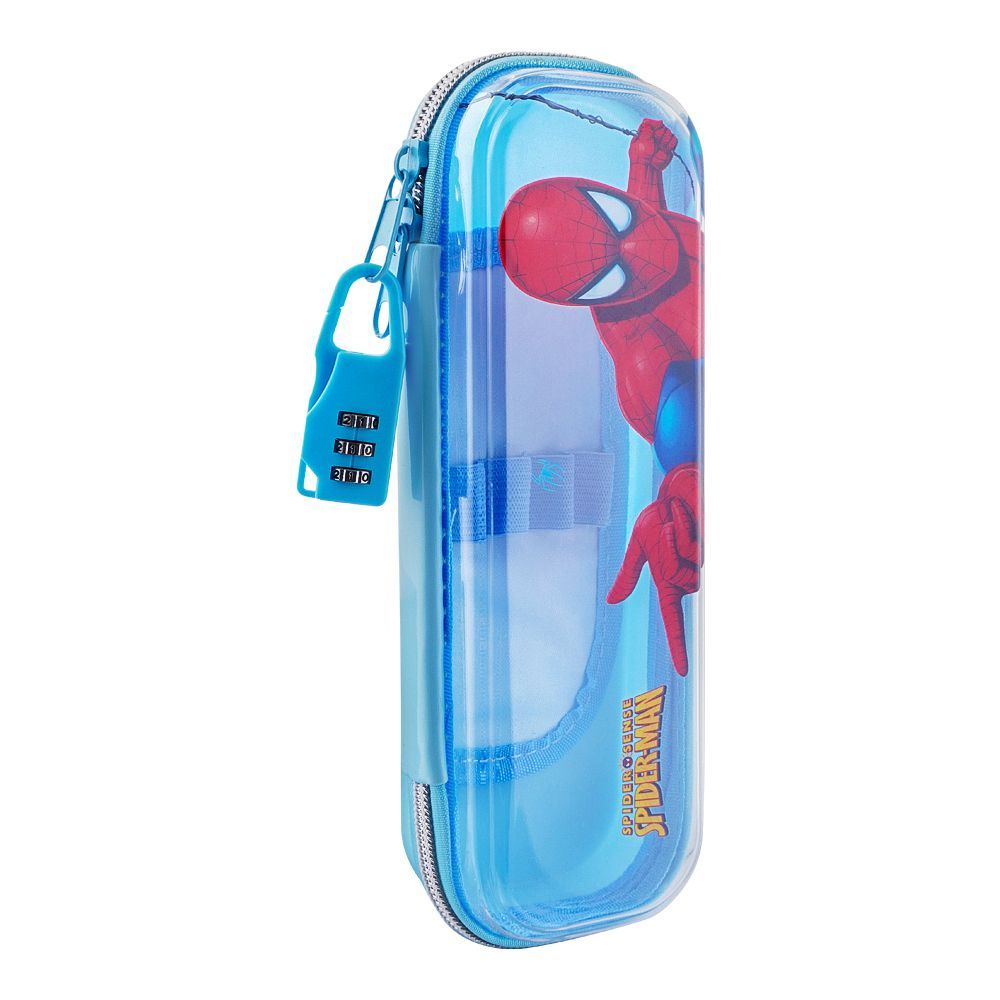 UBS Spider-Man Theme Stationary Box With Lock, Light Blue, 5733