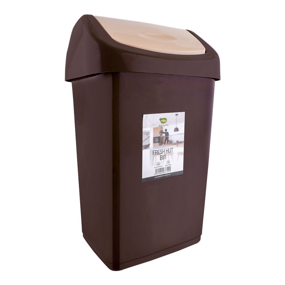 Appollo Fresh Hut Trash Bin, Brown