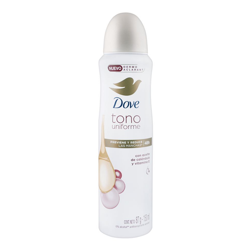 Dove Tono Uniforme Calendula & Vitamin E Anti-Transparent Deodorant Spray, For Women, 150ml