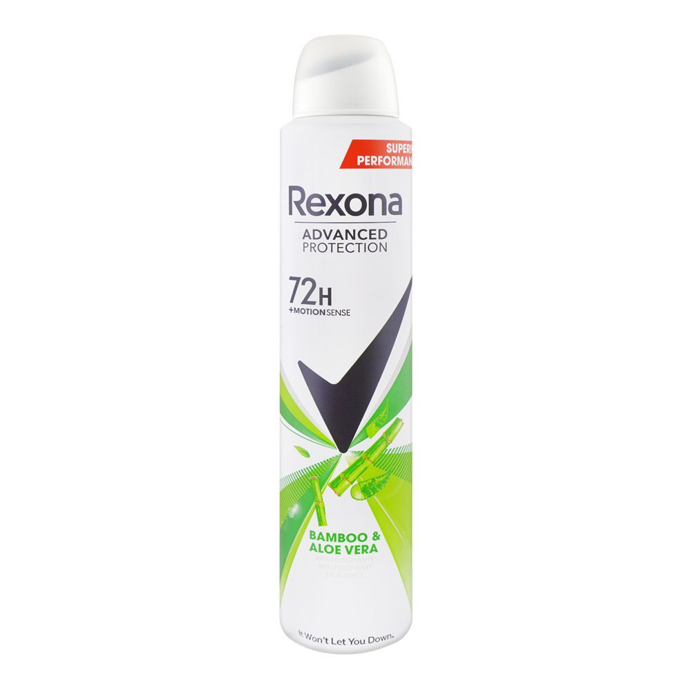 Rexona Advanced Protection 72 Hours+ Motion Sense Bamboo & Aloe Vera Anti Transparent Body Spray, For Women, 200ml