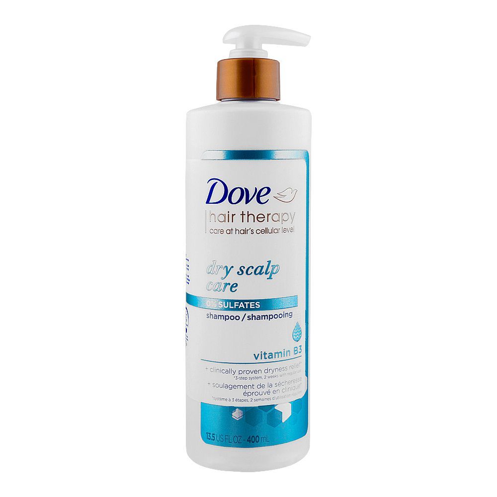 Dove Hair Therapy Dry Scalp Care 0% Sulfates Vitamin B3 Shampoo, 400ml