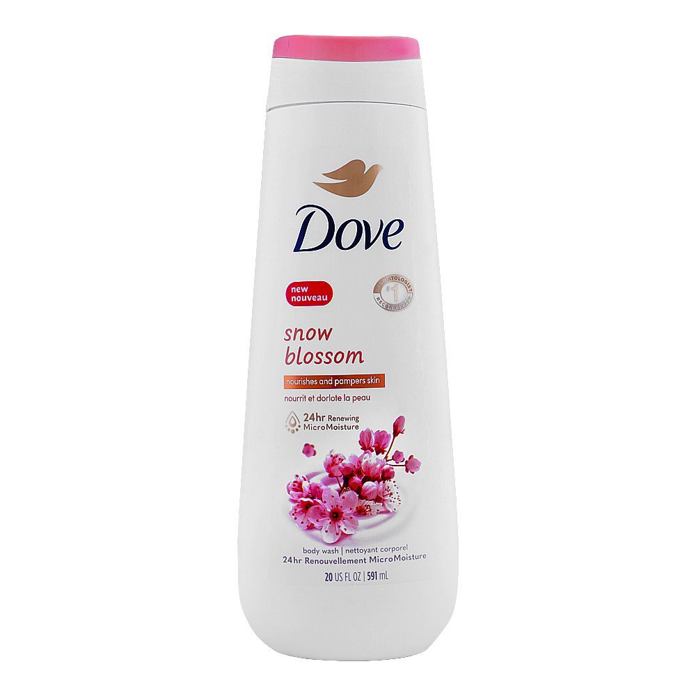 Dove Snow Blossom Nourishes & Pampers Skin 24 Hours Renewing Micro Moisture Body Wash, 591ml