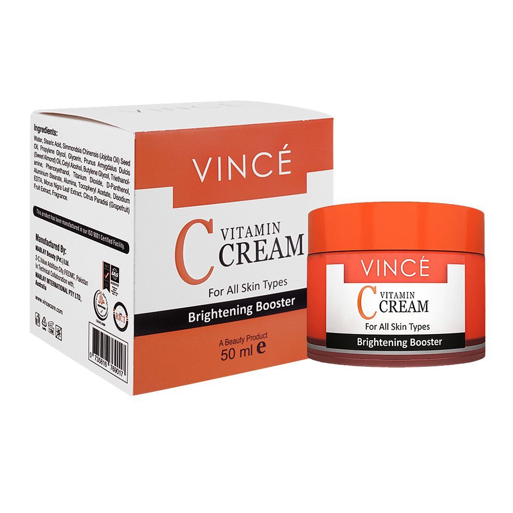 Vince Vitamin C Brightening Booster Cream, For All Skin Types, 50ml