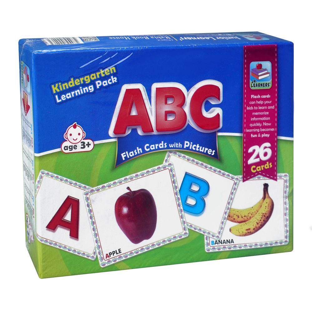 Jr. Learners Flash Cards With Pictures ABC, Large 7 x 9.5 Inches, For 3+ Years, 26-Pack, 228-2406