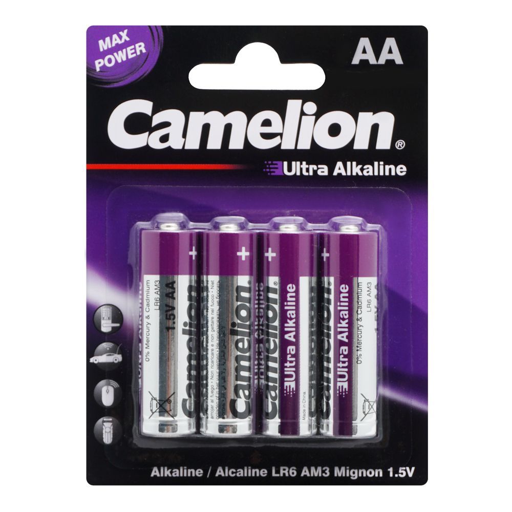 Camelion Ultra Alkaline AA-4 Batteries, LR6-BP4UT