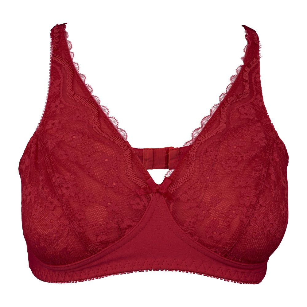 IFG Blossom Lace Bra, Maroon, 005