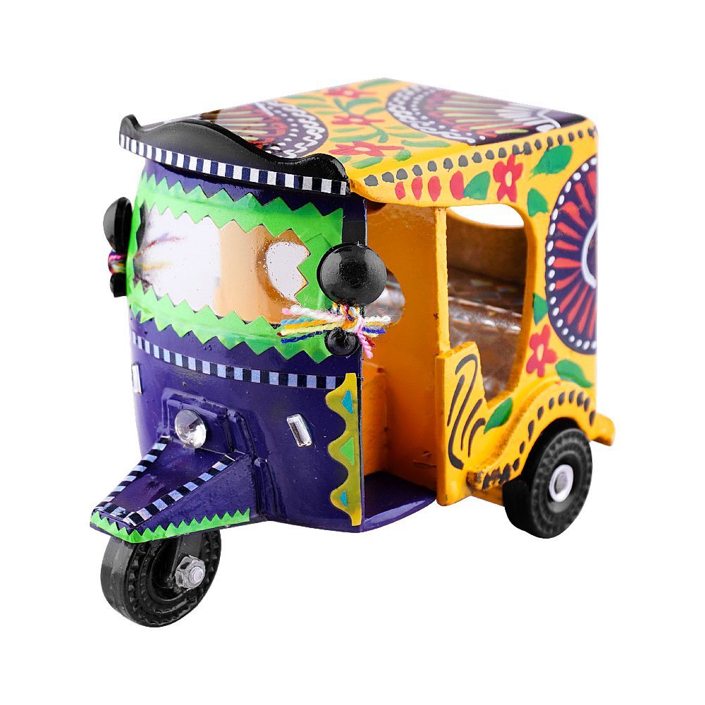 Star Shine Truck Art Small Rickshaw Miniatures, Yellow