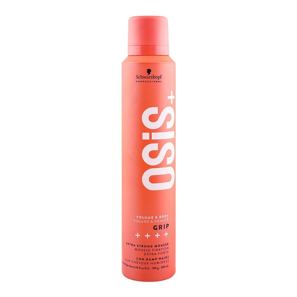 Schwarzkopf Osis+ Grip Volume & Body Extra Strong Mousse, 200ml