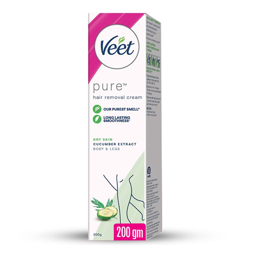 Veet Pure Cucumber Extract Dry Skin Hair Removal Cream, 200g