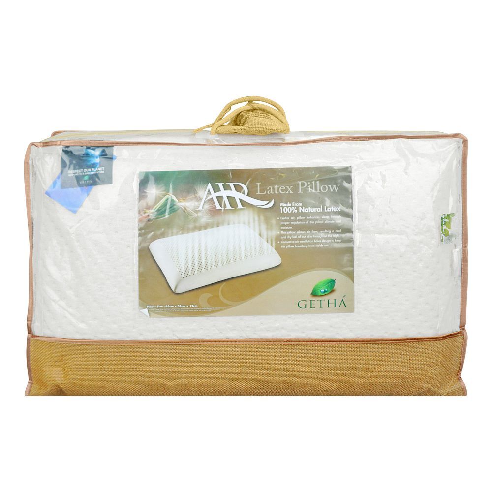 Getha 100% Natural Latex Air Pillow, 65 x 38 x 15 cm