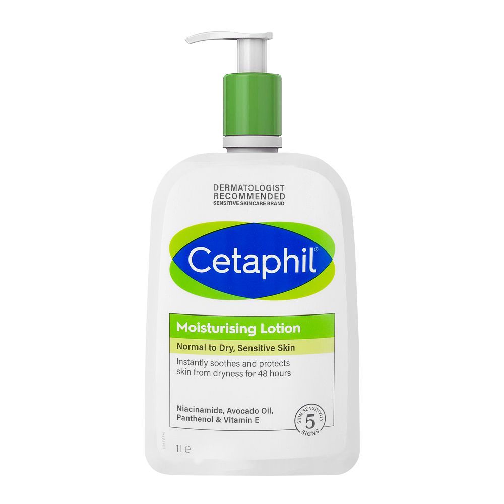 Cetaphil Moisturizing Lotion, For Normal To Dry/Sensitive Skin, 1000ml