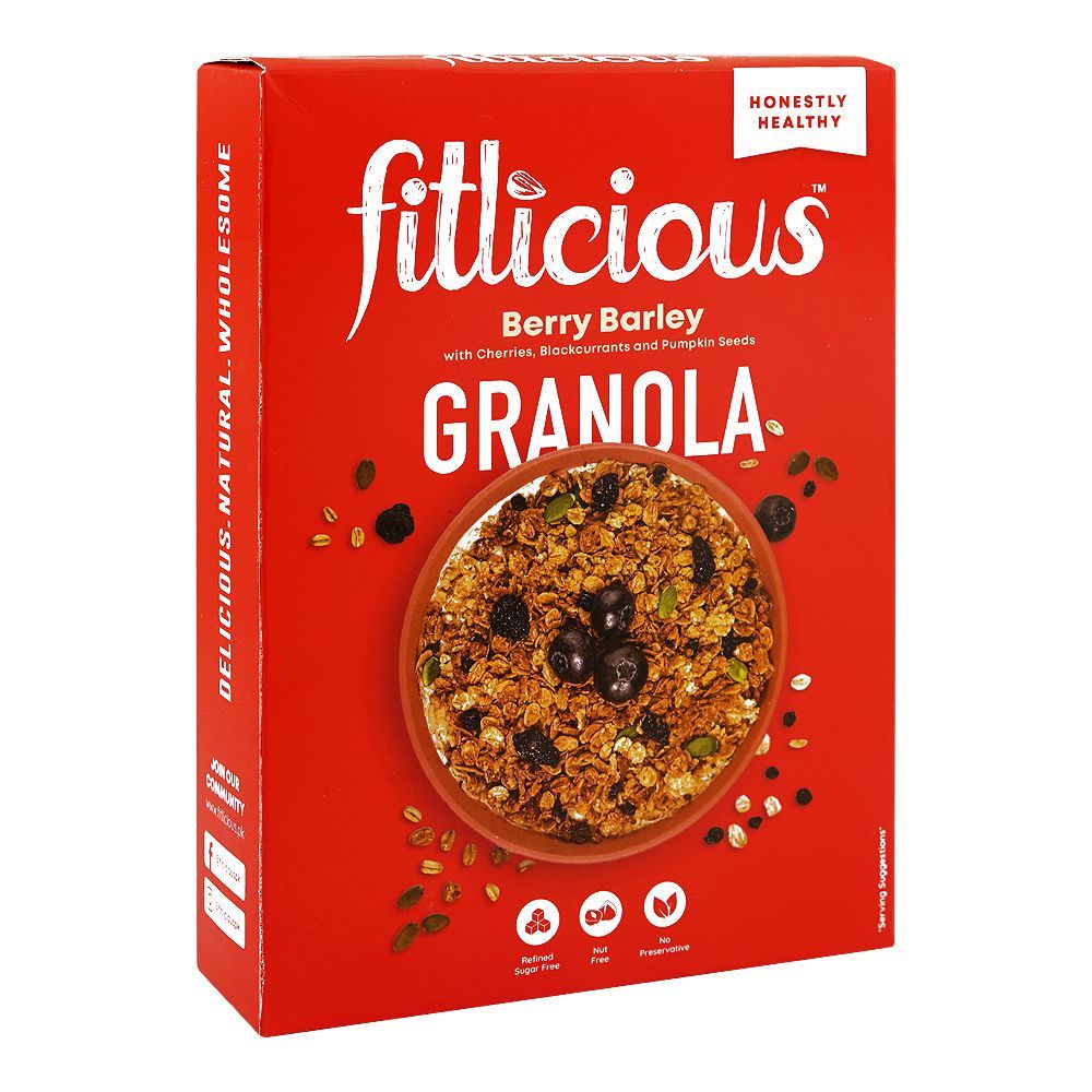 Fitlicious Berry Barley Granola Flakes, 370g