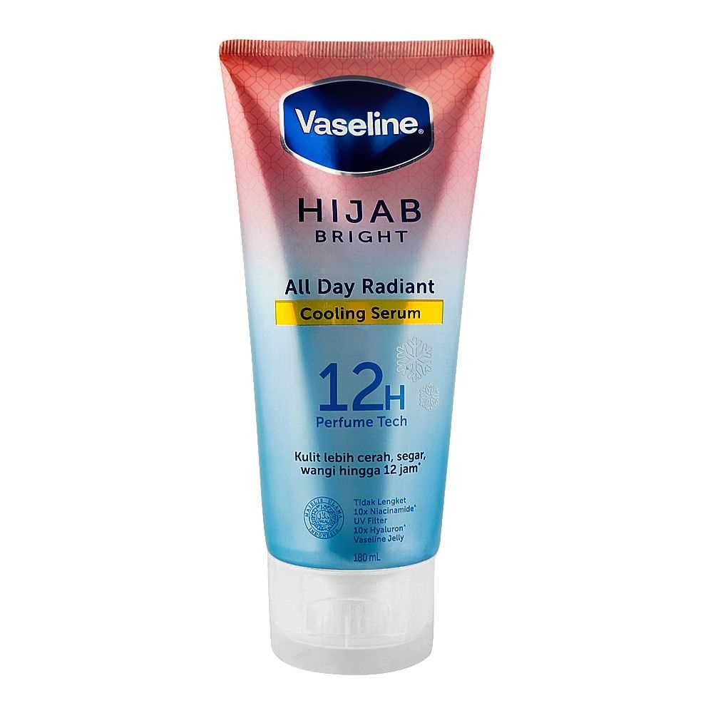 Vaseline Hijab Bright 12H Perfume Tech All Day Radiant Cooling Serum, 180ml